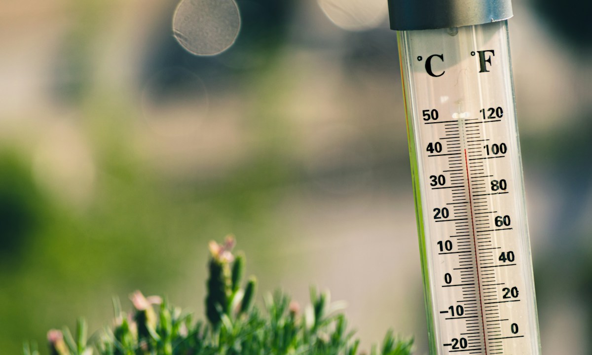 Thermometer showing ambient temperature