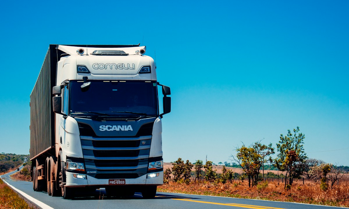 Freight truck on a road